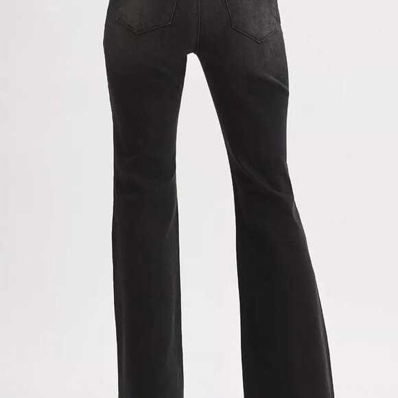 RISEN Full Size High Rise Flare Raw Cut Hem Jeans Plus Size - Picture 6 of 6